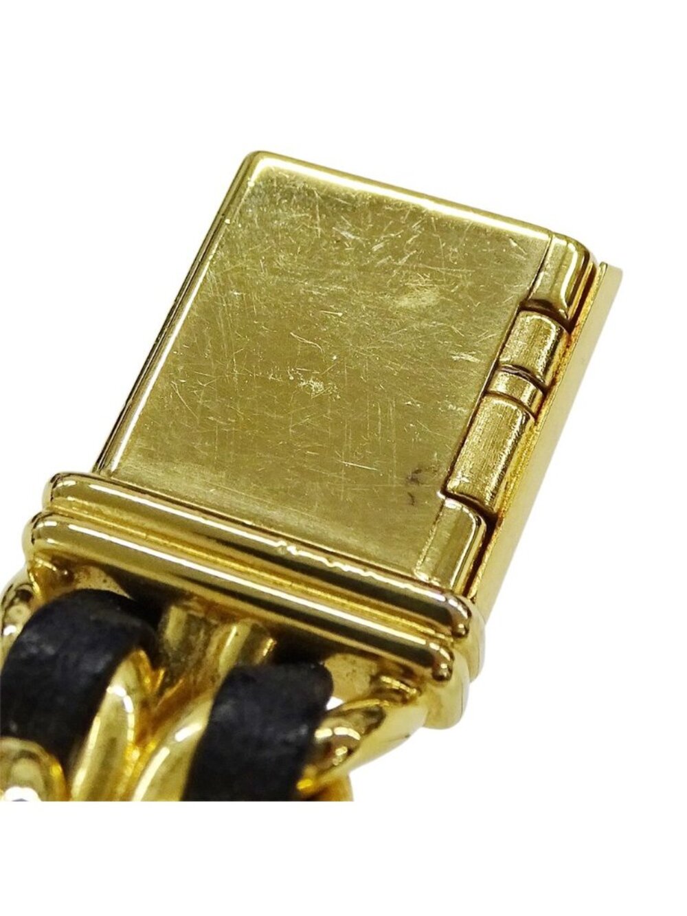 Chanel Watch Premiere Quartz Leather M Square Gold Black - Picture 10 of 10